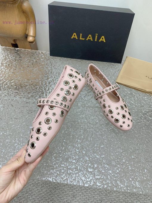 ALAIA chicken eye buttoned hole shoes, ALAIA 24SS French fairy ballet flat dance shoesAzzedi9orgk731 - Image 8