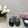 Chanel 24p Spring/Summer New Product Thick Bottom Full Diamond Dragging Lazy One Line Slippe5kakwryz