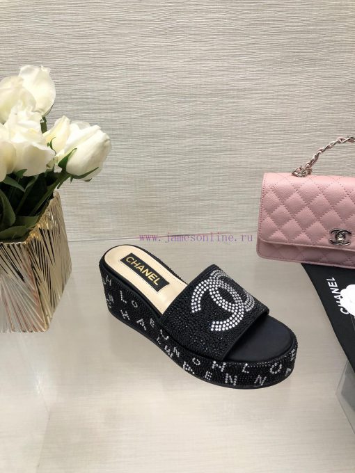 Chanel 24p Spring/Summer New Product Thick Bottom Full Diamond Dragging Lazy One Line Slippe5kakwryz - Image 9