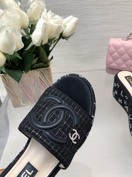 Chanel 24p Spring/Summer New Product Thick Bottom Full Diamond Dragging Lazy One Line Slippet3pzo8ip - Image 10