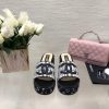 Chanel 24p Spring/Summer New Product Thick Bottom Full Diamond Dragging Lazy One Line Slippefc1dqrg1