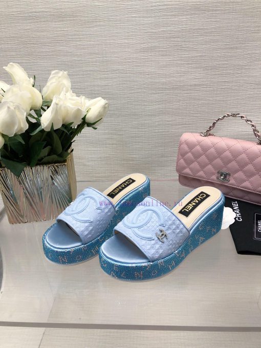 Chanel's Spring/Summer 24 New Product Thick Bottom Full Diamond Dragging Lazy One Line Slipp0j2mzfy2 - Image 5