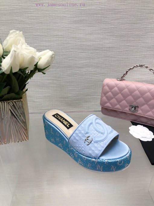 Chanel's Spring/Summer 24 New Product Thick Bottom Full Diamond Dragging Lazy One Line Slipp0j2mzfy2 - Image 6