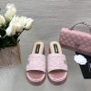 Chanel's Spring/Summer 24 New Product Thick Bottom Full Diamond Dragging Lazy One Line Slipps2shnsic