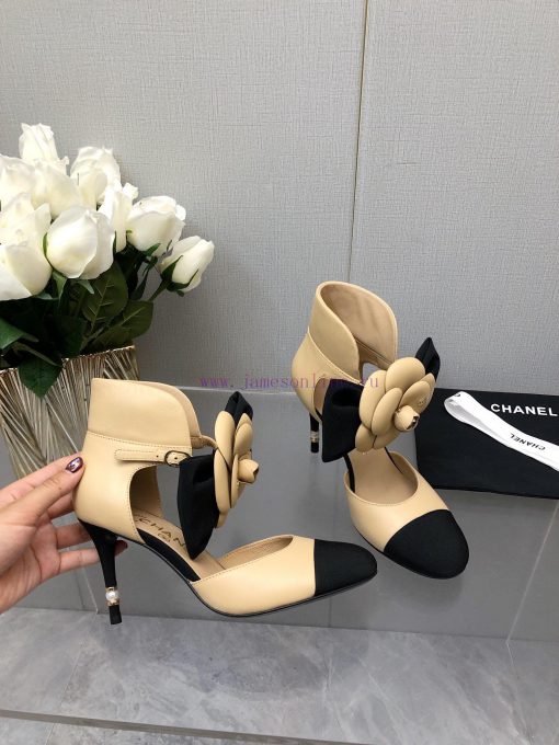 Top Grade Chanel Vintage Double C Bow High Heels Single Shoes -Chanel Grandma Chanel's super4vjsw2yj - Image 9