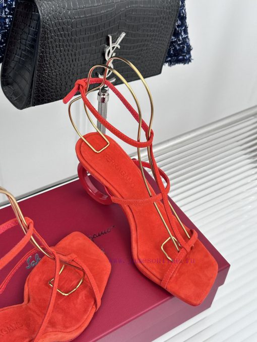 Salvatore Ferragamo 24S Spring/Summer New SandalsThe shoe upper is made of lambskinMixed shev4utksof - Image 6