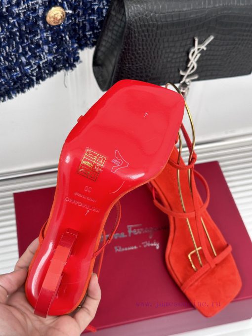 Salvatore Ferragamo 24S Spring/Summer New SandalsThe shoe upper is made of lambskinMixed shev4utksof - Image 10