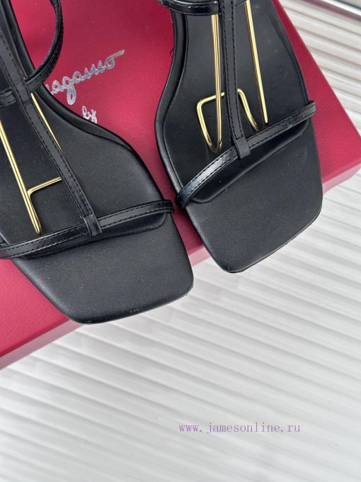 Salvatore Ferragamo 24S Spring/Summer New SandalsThe shoe upper is made of lambskinMixed shemfjsaq2m - Image 8