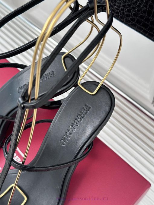 Salvatore Ferragamo 24S Spring/Summer New SandalsThe shoe upper is made of lambskinMixed shemfjsaq2m - Image 9