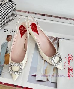 ️𝑹𝒐𝒈𝒆𝒓𝑽𝒊𝒗 * 𝒆𝒓 New Virgule diamond buckle comma heel with high heels | Top purchasing level-knh7u5qx