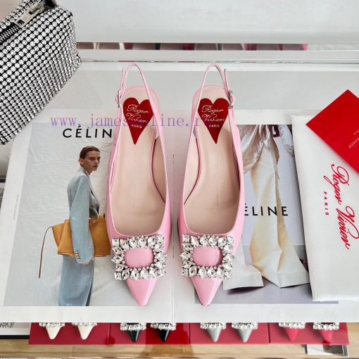 ️𝑹𝒐𝒈𝒆𝒓𝑽𝒊𝒗 * 𝒆𝒓 New Virgule diamond buckle comma heel with high heels | Top purchasing level-qud3eoik