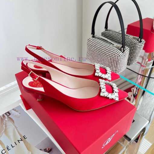 ️𝑹𝒐𝒈𝒆𝒓𝑽𝒊𝒗 * 𝒆𝒓 New Virgule diamond buckle comma heel with high heels | Top purchasing level-eoeu3nbp - Image 6