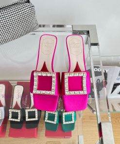 ️️* 𝓥/Biki Love 4.5cm Diamond Thread Satin High Heels-Black Yellow Grey Green Rose Red-Materrqi5647y