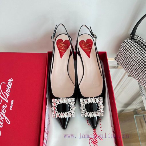 ️𝑹𝒐𝒈𝒆𝒓𝑽𝒊𝒗 * 𝒆𝒓 New Virgule diamond buckle comma heel with high heels | Top purchasing level-fjhafxqb - Image 3