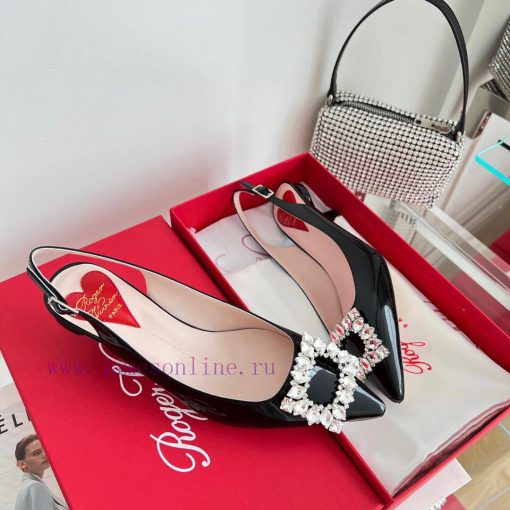 ️𝑹𝒐𝒈𝒆𝒓𝑽𝒊𝒗 * 𝒆𝒓 New Virgule diamond buckle comma heel with high heels | Top purchasing level-fjhafxqb - Image 4