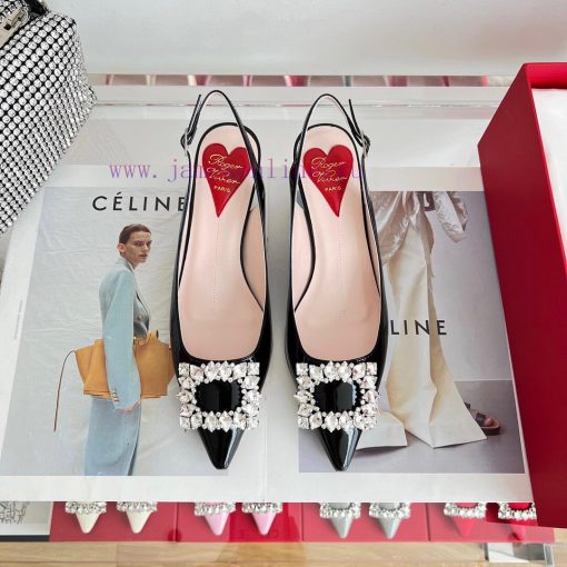 ️𝑹𝒐𝒈𝒆𝒓𝑽𝒊𝒗 * 𝒆𝒓 New Virgule diamond buckle comma heel with high heels | Top purchasing level-fjhafxqb - Image 5