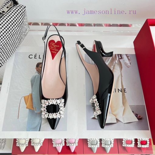 ️𝑹𝒐𝒈𝒆𝒓𝑽𝒊𝒗 * 𝒆𝒓 New Virgule diamond buckle comma heel with high heels | Top purchasing level-fjhafxqb - Image 6