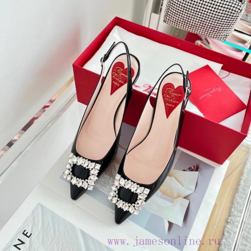 ️𝑹𝒐𝒈𝒆𝒓𝑽𝒊𝒗 * 𝒆𝒓 New Virgule diamond buckle comma heel with high heels | Top purchasing level-fjhafxqb - Image 7