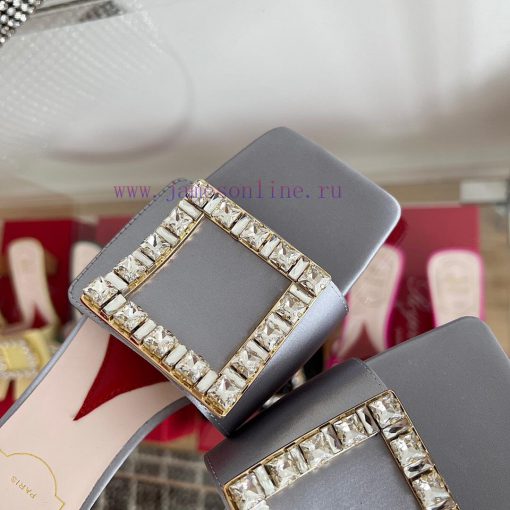 ️️* 𝓥/Biki Love 4.5cm Diamond Thread Satin High Heels-Black Yellow Grey Green Rose Red-Mater1gt3krlh - Image 7