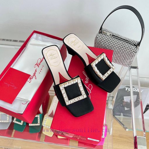 ️️* 𝓥/Biki Love 4.5cm Diamond Thread Satin High Heels-Black Yellow Grey Green Rose Red-Matervmcegw6k - Image 2