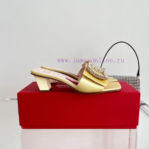 ️️* 𝓥/Biki Love 4.5cm Diamond Thread Satin High Heels-Black Yellow Grey Green Rose Red-Matercw7mk94j - Image 6