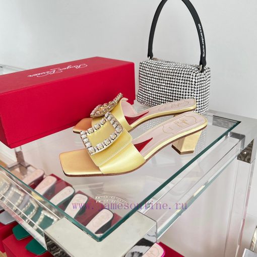 ️️* 𝓥/Biki Love 4.5cm Diamond Thread Satin High Heels-Black Yellow Grey Green Rose Red-Matercw7mk94j - Image 8