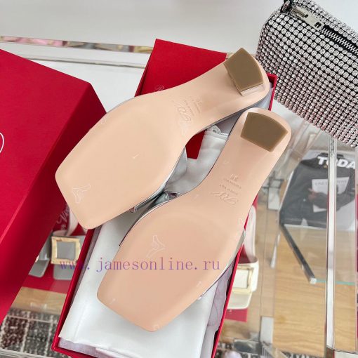 ️️* 𝓥/Biki Love 4.5cm metal buckle patent leather high heels-Elephant Grey Silver New Blue Yhy8imb62 - Image 10
