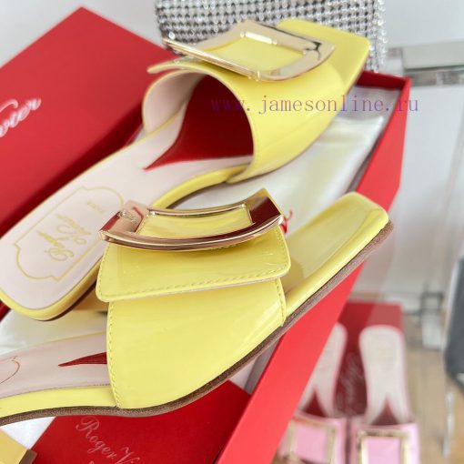 ️️* 𝓥/Biki Love 4.5cm metal buckle patent leather high heels-Elephant Grey Silver New Blue Yu9re2svl - Image 6