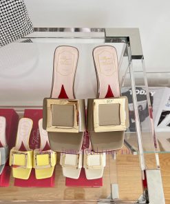 ️️* 𝓥/Biki Love 4.5cm metal buckle patent leather high heels-Elephant Grey Silver New Blue Y4poxdx3n