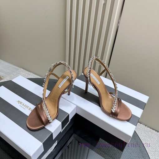 AQUAZZURA Golden Pineapple 2024 𝐒𝐒𝐧𝐞𝐰 Spring/Summer New Water Diamond High Heels Aquazzura/Pt935rilz