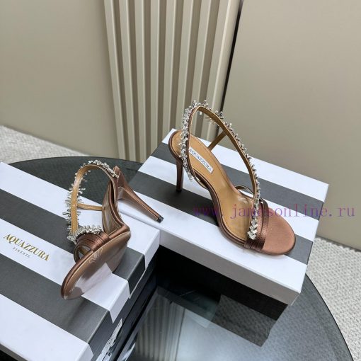 AQUAZZURA Golden Pineapple 2024 𝐒𝐒𝐧𝐞𝐰 Spring/Summer New Water Diamond High Heels Aquazzura/Pt935rilz - Image 3