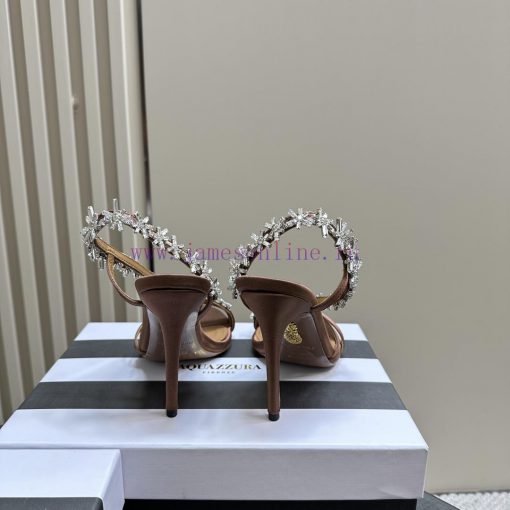 AQUAZZURA Golden Pineapple 2024 𝐒𝐒𝐧𝐞𝐰 Spring/Summer New Water Diamond High Heels Aquazzura/Pt935rilz - Image 7
