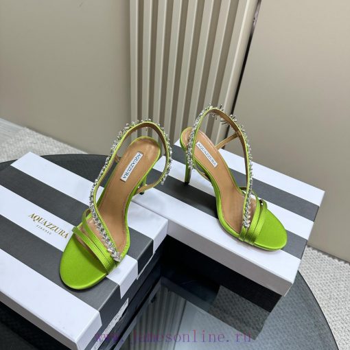 AQUAZZURA Golden Pineapple 2024 𝐒𝐒𝐧𝐞𝐰 Spring/Summer New Water Diamond High Heels Aquazzura/Po1zskhd2 - Image 2