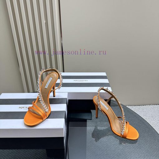 AQUAZZURA Golden Pineapple 2024 𝐒𝐒𝐧𝐞𝐰 Spring/Summer New Water Diamond High Heels Aquazzura/Pctwhyiy4 - Image 7