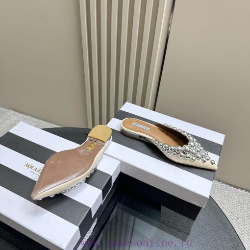 AQUAZZURA Golden Pineapple 2024 𝐒𝐒𝐧𝐞𝐰 Spring/Summer New Flat Shoes Aquazzura/Pineapple Italiuu3ic9f1 - Image 5