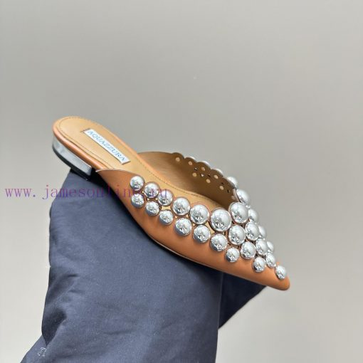 AQUAZZURA Golden Pineapple 2024 𝐒𝐒𝐧𝐞𝐰 Spring/Summer New Flat Shoes Aquazzura/Pineapple Italioaqgejzi - Image 8