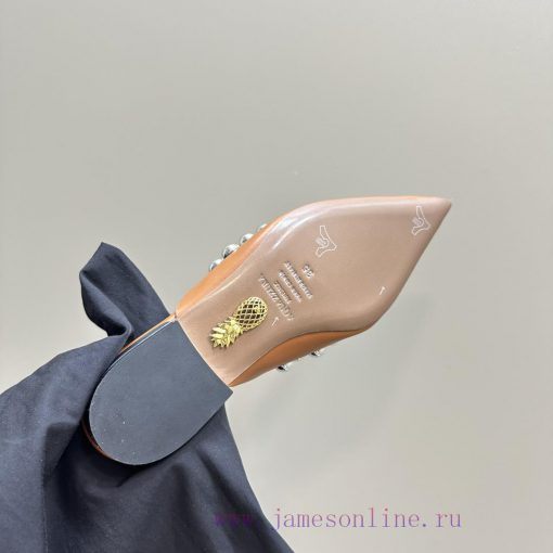 AQUAZZURA Golden Pineapple 2024 𝐒𝐒𝐧𝐞𝐰 Spring/Summer New Flat Shoes Aquazzura/Pineapple Italioaqgejzi - Image 10