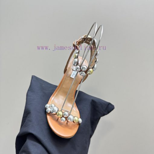 AQUAZZURA Golden Pineapple 2024 𝐒𝐒𝐧𝐞𝐰 Spring/Summer New Flat Shoes Aquazzura/Pineapple Italidavqwqtc - Image 9