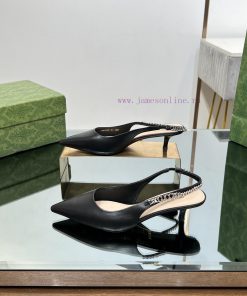 2024 G Home New GUcc 𝐢 Letter Buckle L O G O Chain High Heel Sandals Cat Heel Shoes ️️️Top lcordv8jq