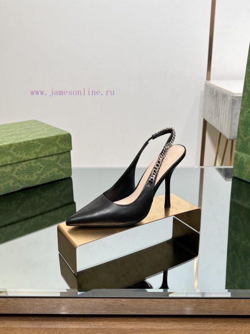 2024 G Home New GUcc 𝐢 Letter Buckle L O G O Chain High Heel Sandals Cat Heel Shoes ️️️Top l3psidxh5 - Image 4