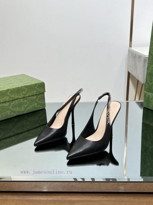 2024 G Home New GUcc 𝐢 Letter Buckle L O G O Chain High Heel Sandals Cat Heel Shoes ️️️Top l3psidxh5 - Image 6