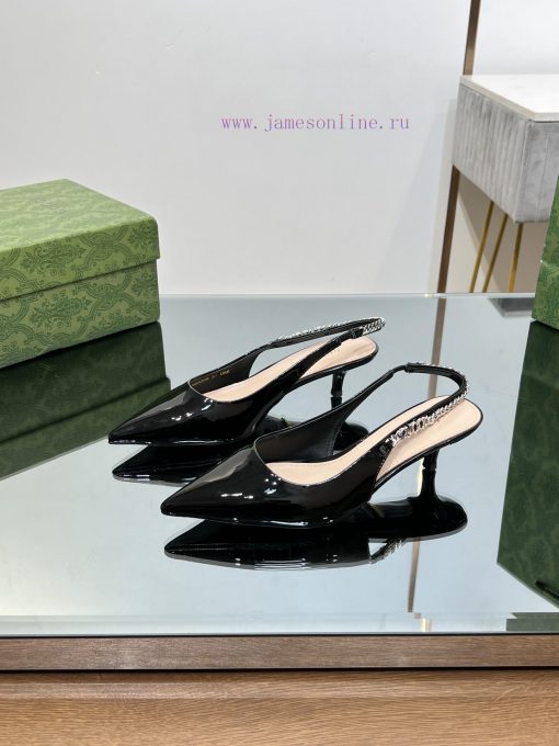 2024 G Home New GUcc 𝐢 Letter Buckle L O G O Chain High Heel Sandals Cat Heel Shoes ️️️Top lnaccr4cs - Image 6