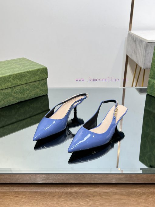 2024 G Home New GUcc 𝐢 Letter Buckle L O G O Chain High Heel Sandals Cat Heel Shoes ️️️Top l0knanv2z - Image 5