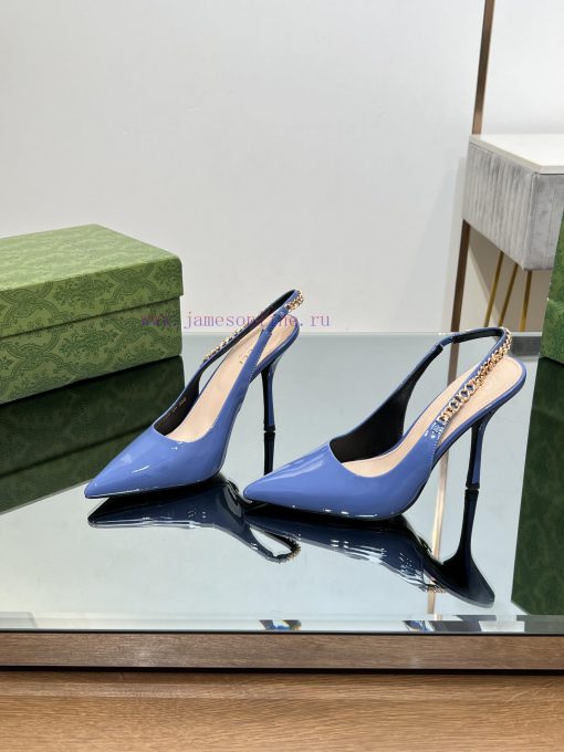 2024 G Home New GUcc 𝐢 Letter Buckle L O G O Chain High Heel Sandals Cat Heel Shoes ️️️Top l11vuxv3c - Image 4