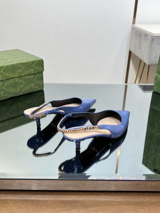 2024 G Home New GUcc 𝐢 Letter Buckle L O G O Chain High Heel Sandals Cat Heel Shoes ️️️Top l0knanv2z - Image 8