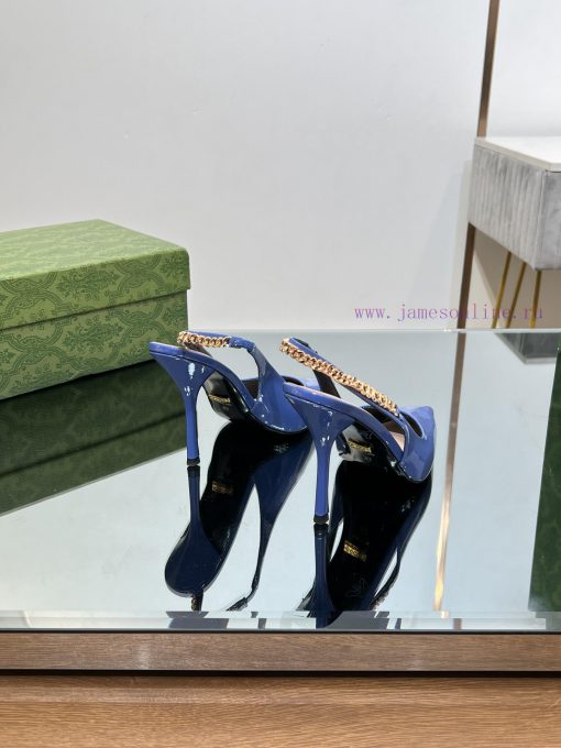 2024 G Home New GUcc 𝐢 Letter Buckle L O G O Chain High Heel Sandals Cat Heel Shoes ️️️Top l11vuxv3c - Image 7