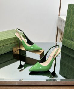 2024 G Home New GUcc 𝐢 Letter Buckle L O G O Chain High Heel Sandals Cat Heel Shoes ️️️Top lbnj83teu