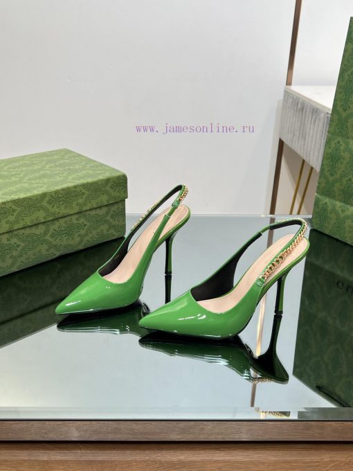 2024 G Home New GUcc 𝐢 Letter Buckle L O G O Chain High Heel Sandals Cat Heel Shoes ️️️Top lbnj83teu - Image 3