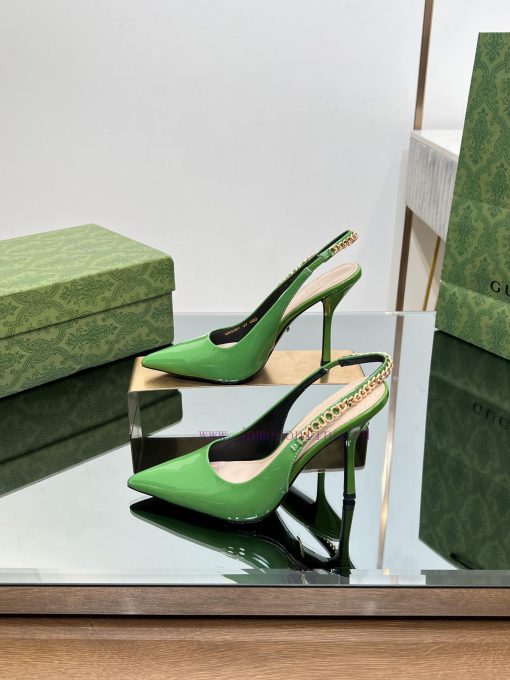 2024 G Home New GUcc 𝐢 Letter Buckle L O G O Chain High Heel Sandals Cat Heel Shoes ️️️Top lbnj83teu - Image 4