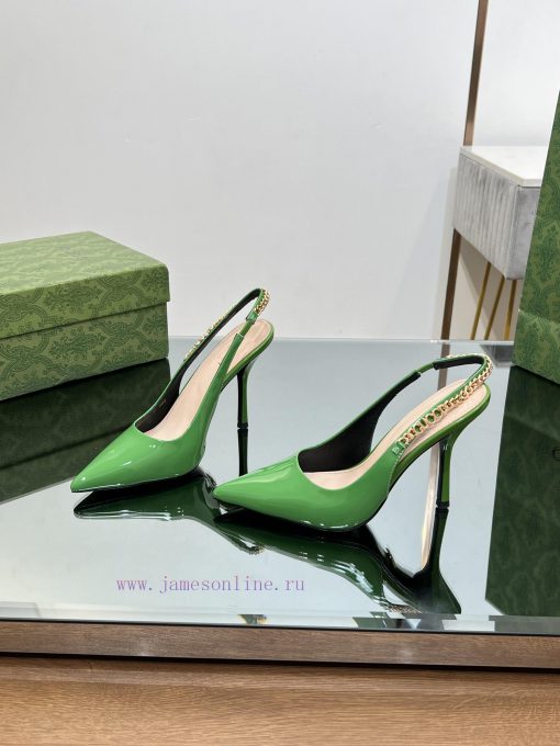 2024 G Home New GUcc 𝐢 Letter Buckle L O G O Chain High Heel Sandals Cat Heel Shoes ️️️Top lbnj83teu - Image 7